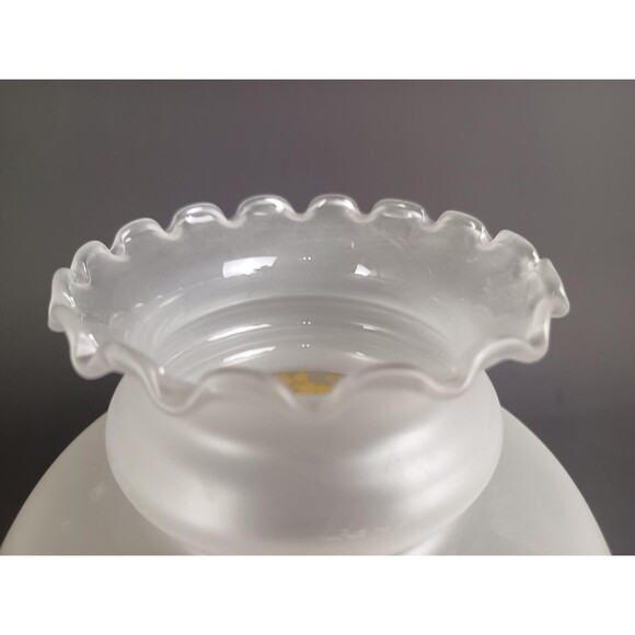 Frosted Glass Lamp Shade 7 In Base Fitter 8 In Height Painted Floral Pattern - Picture 7 of 10